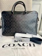 Coach Slim Briefcase Laptoptas In Signature Canvas Charcol, Overige merken, Zwart, Nieuw, Ophalen of Verzenden