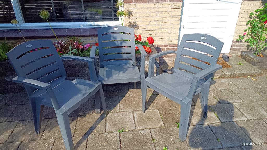 Hartman tuinstoelen - Set van 3, Ophalen, Gebruikt, Kunststof, Stapelbaar