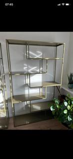 Bronzen goudkleurige open stellingkast / roomdivider, Ophalen, Zo goed als nieuw