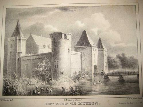 40 / Muiden  Het Slot  Litho 1846, Antiek en Kunst, Kunst | Litho's en Zeefdrukken, Ophalen of Verzenden