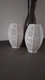 2 windlichten, Riverdale, Ophalen, Wit, Metaal, 25 tot 50 cm