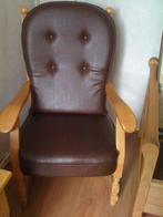 Eiken fauteuil, Ophalen, Zo goed als nieuw, 50 tot 75 cm, Hout