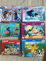 6 Disney puzzels (5+/7+) (Frozen,NEMO,Aladdin, Bambi,Micky M, 4 tot 6 jaar, Gebruikt, Meer dan 50 stukjes, Ophalen of Verzenden