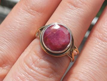 Vanoli 925 zilveren ring met ruwe robijn maat 16,25  beschikbaar voor biedingen