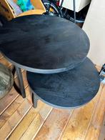 Salon tafel 2 stuks industrieel mango, Ophalen, 50 tot 100 cm, Rond, Zo goed als nieuw