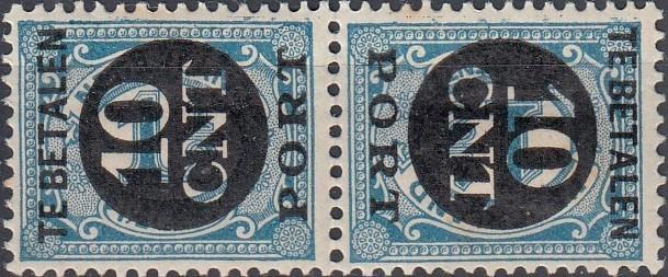 Nederland- 1924 - Keerdruk -  (Têté-Bêche) NVPH- P67-A  - O, Postzegels en Munten, Postzegels | Nederland, Postfris, T/m 1940