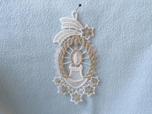 Vintage Zweedse kerstboomhanger gekantkloste kaars, Diversen, Kerst, Zo goed als nieuw, Ophalen of Verzenden