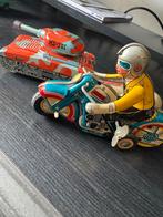 Vintage Blikken Speelgoed Tank & Motor met Zijspan, Ophalen