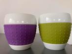 Bodum Mokken Porselein 0,25 L Limoengroen en paars, Ophalen, Zo goed als nieuw, Overige stijlen, Kop(pen) en/of Schotel(s)