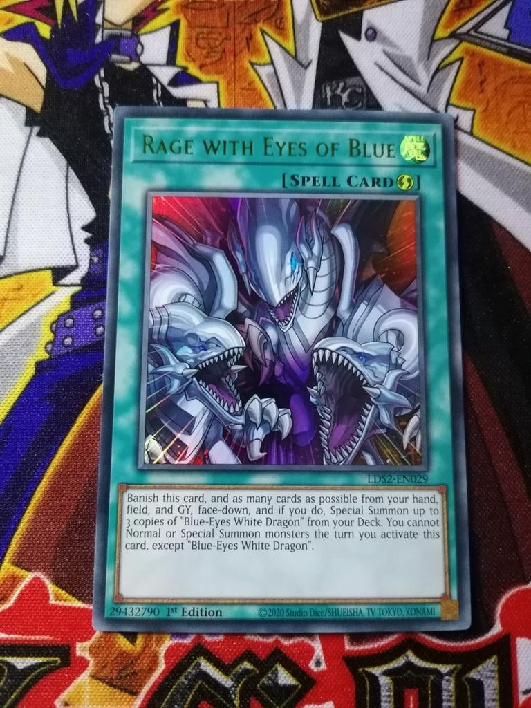 Rage with Eyes of Blue - Ultra Rare LDS2 - Yu-Gi-Oh, Hobby en Vrije tijd, Verzamelkaartspellen | Yu-gi-Oh!, Ophalen of Verzenden