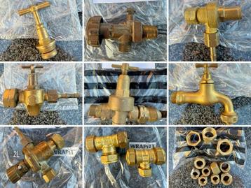 Grote partij hoogwaardig loodgietersmateriaal -KIWA- messing beschikbaar voor biedingen