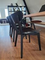 Zwarte hippe stoere eetkamerstoelen, Huis en Inrichting, Ophalen, Stoer, Drie, Zwart