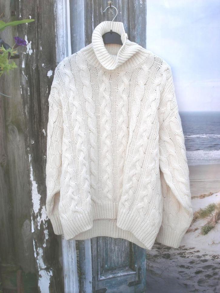 SWEATER HOUSE 🧐☘️ Aran- style kabel gebreide coltrui mt M, Kleding | Heren, Truien en Vesten, Zo goed als nieuw, Maat 48/50 (M)