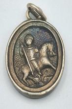 Zilveren devotie- medaille joris en de draak, Ophalen of Verzenden