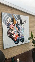 Canvas 120x120 Zebra’s / diverse kleuren, Ophalen