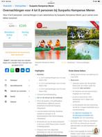 Sunparks Kempense Meren ,3 overnachtingen. 14 t/m 17 Nov., Drie personen of meer, 3 overnachtingen of meer