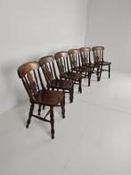 Set van 6 Engelse Antieke Boerderij Eetstoelen – 19e Eeuw, Antiek en Kunst, Antiek | Meubels | Stoelen en Banken, Ophalen