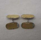 Antieke zilveren bicolor manchetknopen nr.1340, Sieraden, Tassen en Uiterlijk, Manchetknopen, Verzenden, Zo goed als nieuw, Zilver