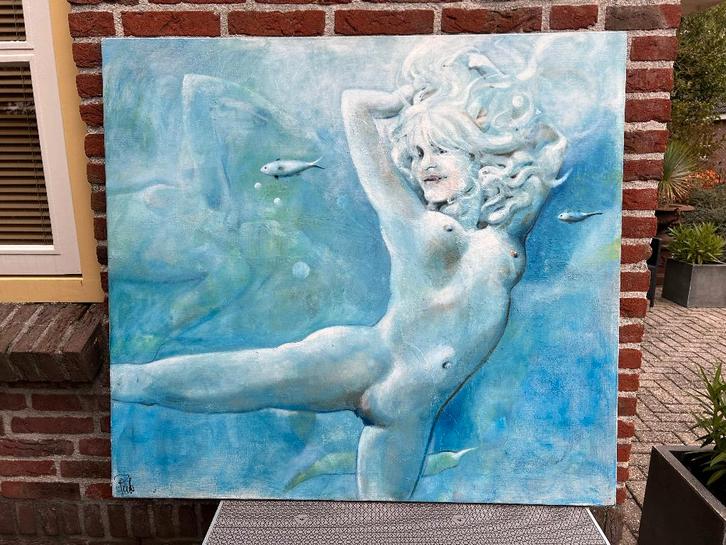 Paul Kok Olieverf schilderij zonder lijst, The Dance PIRANHA, Antiek en Kunst, Kunst | Schilderijen | Klassiek, Ophalen