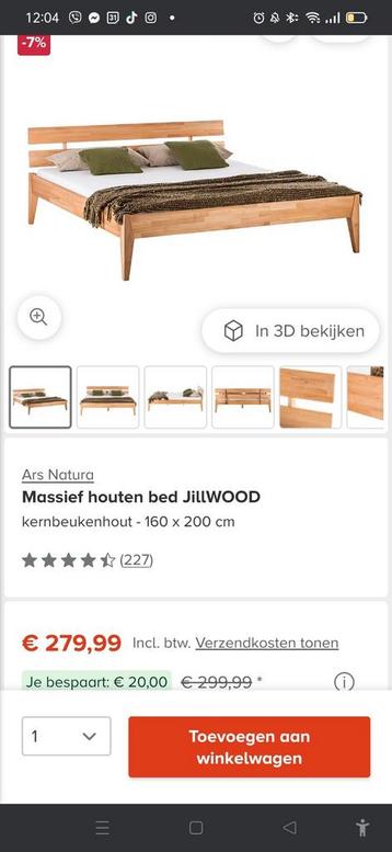 Tweepersoonsbed 160x200 Kernbeuken beschikbaar voor biedingen
