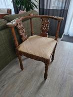 antieke eikenhouten hoekfauteuil / hoekstoel, Antiek en Kunst, Ophalen