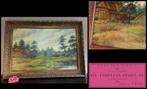 Klassiek olieverf schilderij van L Dam landschap boerderij -, Ophalen of Verzenden