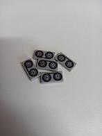 NIEUW: Light Bluish Gray Tile 1 x 2 with Black Tape Reels Pa, Lego, Nieuw, Ophalen of Verzenden, X