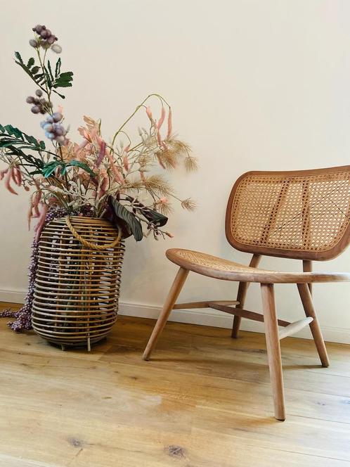 Retro rotan lounge stoel / fauteuil / éénzit, Antiek en Kunst, Antiek | Meubels | Stoelen en Banken, Ophalen