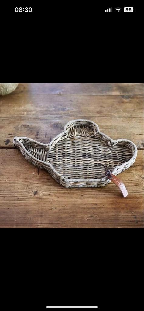 Riviera Maison Rustic Rattan Teapot Mini Tray, Huis en Inrichting, Woonaccessoires | Dienbladen, Ophalen of Verzenden