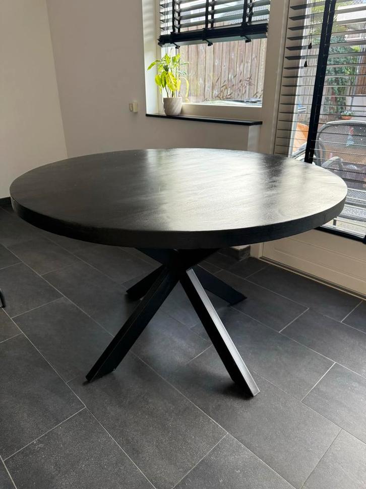 Goossens Eettafel Axilon - 120cm zwart, Huis en Inrichting, Tafels | Eettafels, Zo goed als nieuw, 100 tot 150 cm, Vier personen