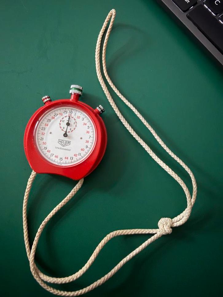 Heuer Stopwatch - Trackmaster - Goede Staat!, Antiek en Kunst, Antiek | Klokken, Ophalen of Verzenden