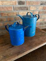 Vintage set  blauwe oliekannen, Ophalen of Verzenden