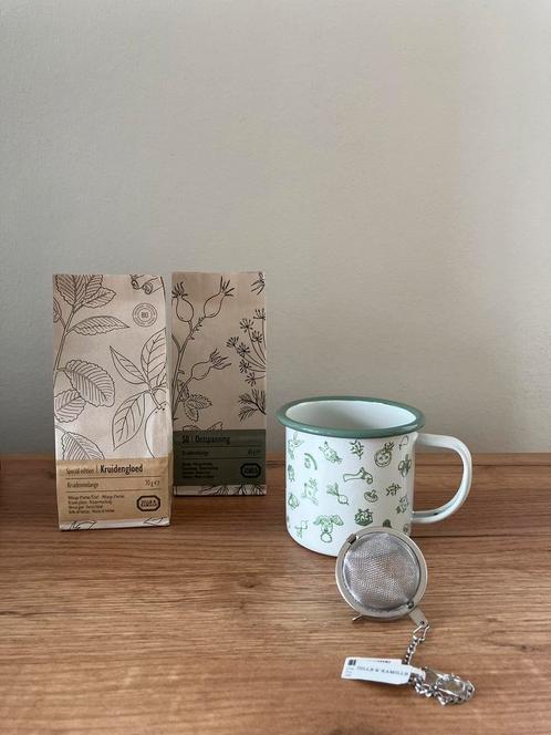 Dille en kamille theeset, thee, beker, theezeefje, Huis en Inrichting, Keuken | Servies, Nieuw, Overige stijlen, Ophalen of Verzenden