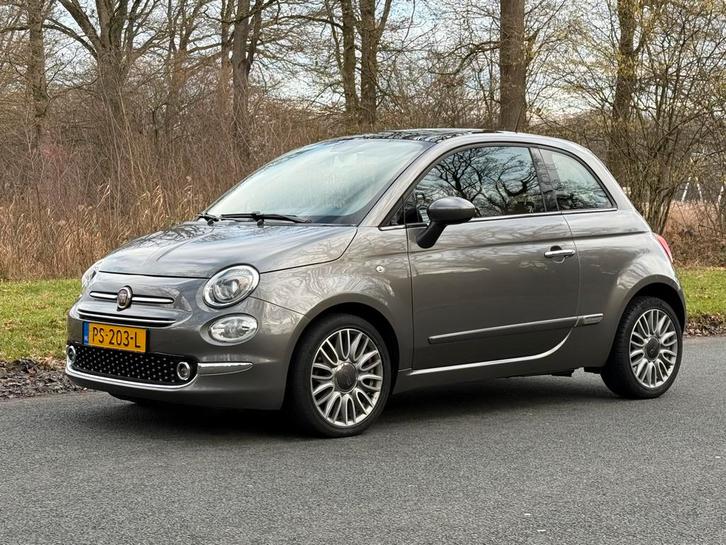 Fiat 500 Twinair Turbo Lounge Panorama 80pk 2017 Grijs, Auto's, Fiat, Particulier, Benzine, A, Hatchback, Handgeschakeld, Origineel Nederlands