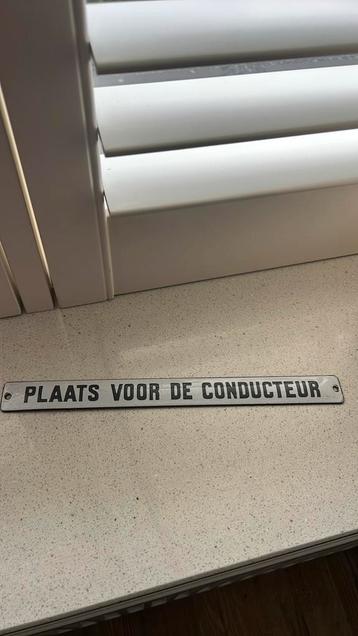 Emaille bordje treinstel trein tram bus conducteur beschikbaar voor biedingen