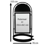 Stoepbord rond - Kliklijst - Dubbelzijdige poster 59x84 cm -, Ophalen, Nieuw, Reclamebord