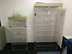 2 plexiglas vitrinekasten met verlichting voor showroom, Huis en Inrichting, Kasten | Vitrinekasten, Ophalen, Gebruikt, 100 tot 150 cm