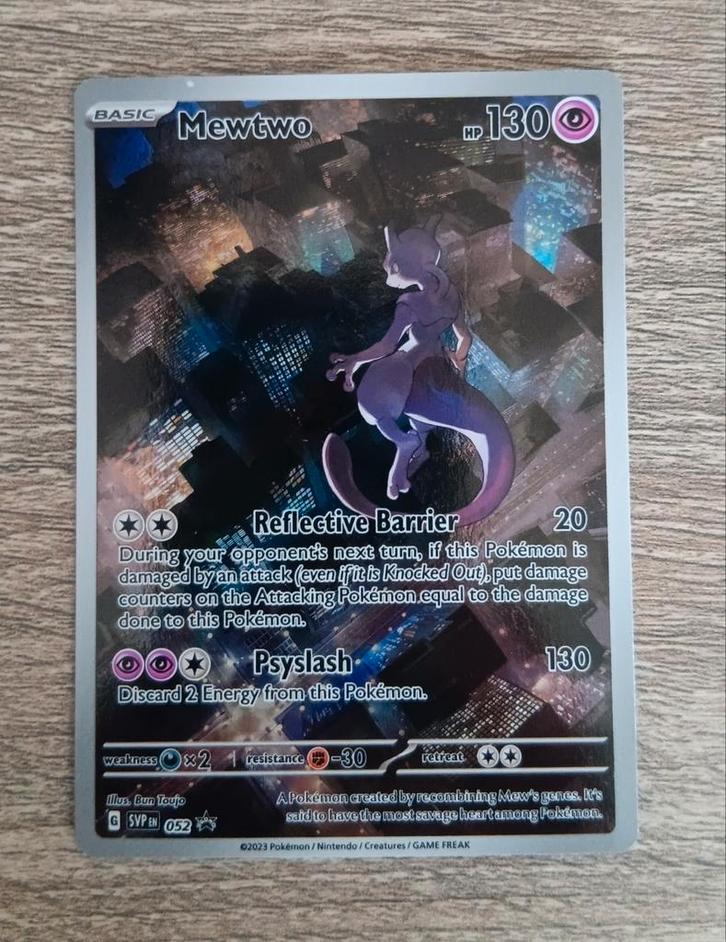 Mewtwo UPC promo, Hobby en Vrije tijd, Verzamelkaartspellen | Pokémon, Zo goed als nieuw, Ophalen of Verzenden