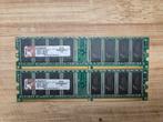 KINGSTON KVR 1GB 2x512 DDR, 1 GB of minder, Ophalen of Verzenden, Desktop, DDR