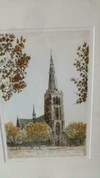 Mooi ingekleurde ets van de St. Joriskerk te Eindhoven., Ophalen