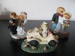 Drie beeldjes met beren bruidspaartjes goede staat, Verzamelen, Beelden en Beeldjes, Ophalen of Verzenden, Zo goed als nieuw, Dier