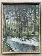 Antieke pasteltekening Hollands landschap, Ophalen of Verzenden