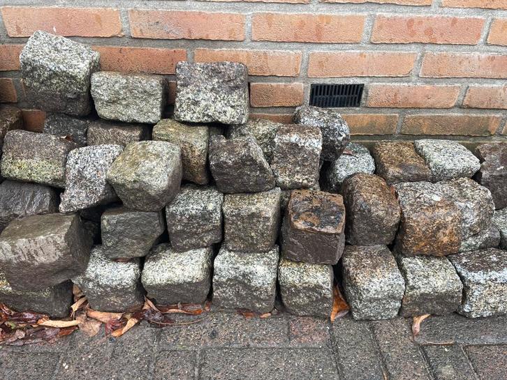 Gebruikte Stenen / Kasseien, Tuin en Terras, Grind, Keien en Split, Gebruikt, Kei, Grijs, Graniet, Ophalen