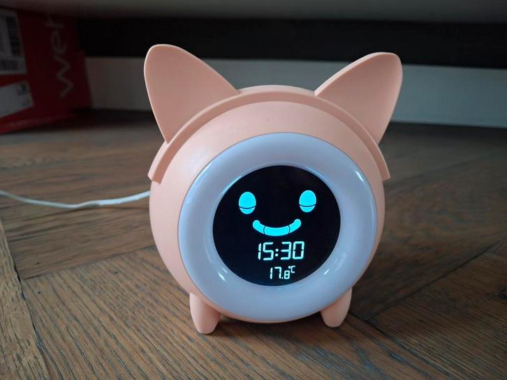 Miley Slaaptrainer Wekker, perzikroze, dimbaar licht, snooze, Witgoed en Apparatuur, Wekkers, Gebruikt, Digitaal, Ophalen of Verzenden