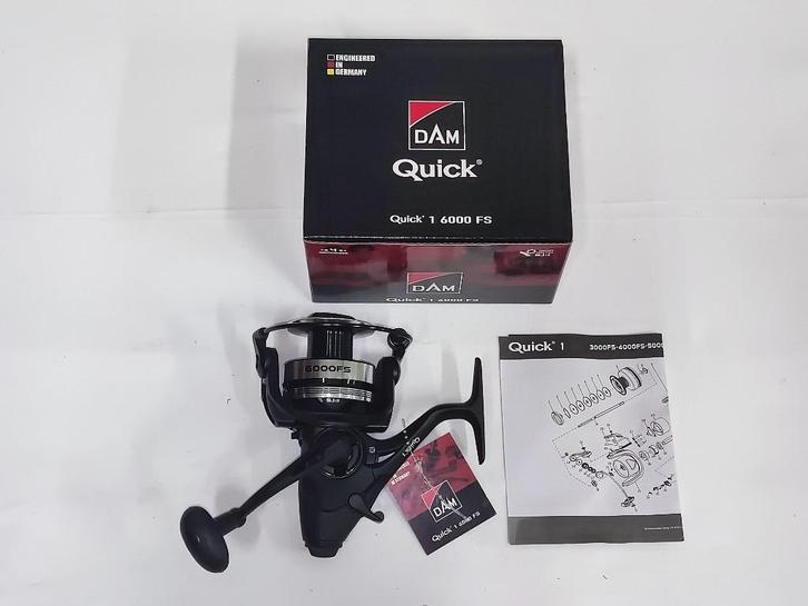 Dam Quick 1 6000 FS Vrijloop Molen 4 -Lagers- Nieuw !!, Watersport en Boten, Hengelsport | Karpervissen, Nieuw, Molen, Ophalen of Verzenden