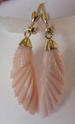 Gouden oorhangers met Opaal, 4,6 cm lang, nieuw, Sieraden, Tassen en Uiterlijk, Oorbellen, Hangers, Verzenden, Nieuw, Roze