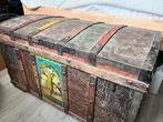 Oude Marokkaanse kist met bijzonder deksel, Huis en Inrichting, Woonaccessoires | Kisten, Ophalen, Gebruikt, 50 tot 100 cm, 50 tot 75 cm