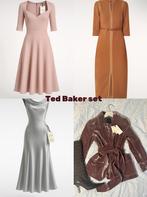 €1200 Ted baker kleding set 3 Jurken - 1 blazer feest, Bruin, Ophalen of Verzenden, Zo goed als nieuw, Maat 36 (S)