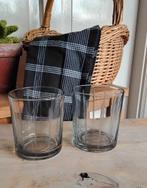 2 vintage glazen - rookglas - smoked glass, Glas of Glazen, Gebruikt, Ophalen of Verzenden, Glas