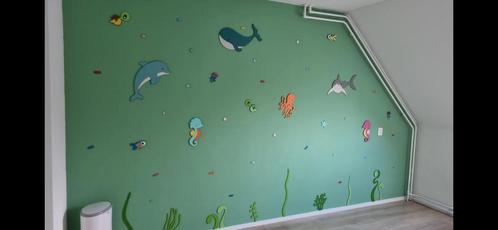 Houten muurstickers oceaan, Kinderen en Baby's, Kinderkamer | Inrichting en Decoratie, Zo goed als nieuw, Wanddecoratie, Ophalen